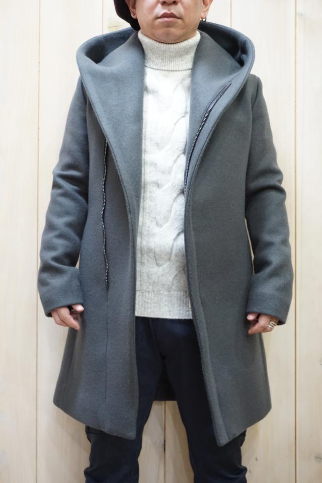 junhashimoto ジュンハシモト 1012120003 WRAP COAT ラップコート CHACOAL 正規通販 メンズ