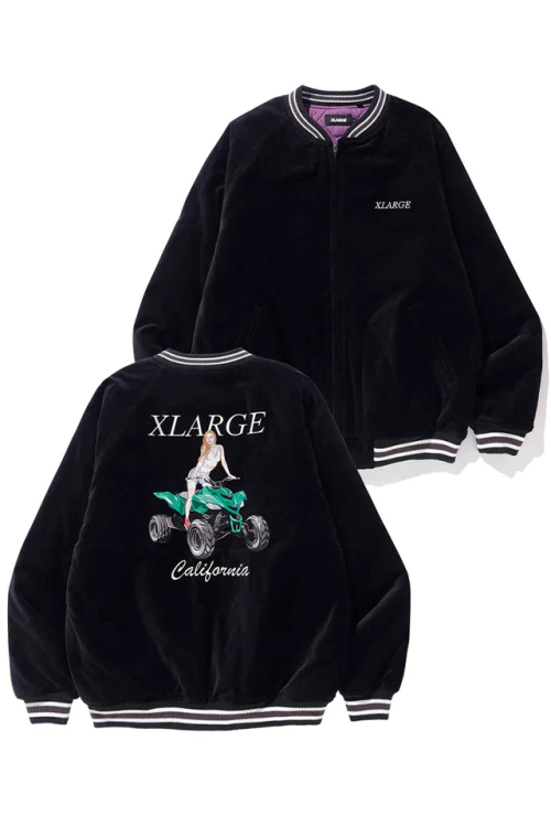 XLARGE エクストララージ 101231021014 VELOR SOUVENIR JACKET XLARGE ベロアスーベニアジャケット BLACK 正規通販 メンズ レディース