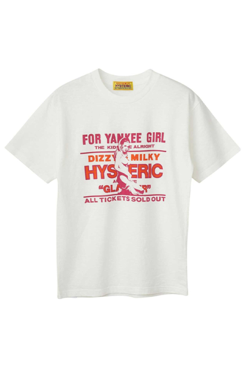 HYSTERIC GLAMOUR ヒステリックグラマー 01231CT01 YANKEE GIRL Tシャツ WHITE 正規通販 レディース