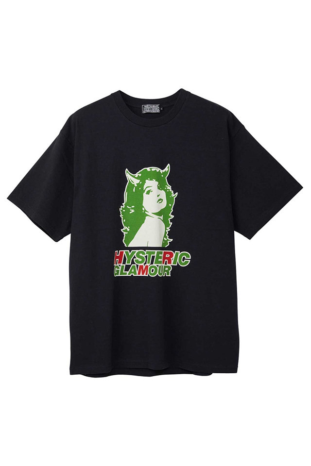 HYSTERIC GLAMOUR ヒステリックグラマー 02241CT03 2TONE DEVIL WOMAN Tシャツ BLACK 正規通販 メンズ