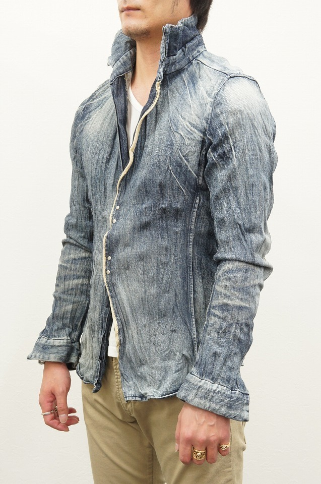 定価5万junhashimoto WRINKLE HOOK DENIM シャツ2