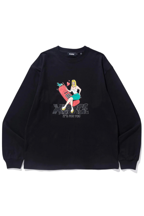 XLARGE エクストララージ 101231011015 TELEPHONE L/S TEE XLARGE ロングスリーブTシャツ BLACK 正規通販 メンズ レディース