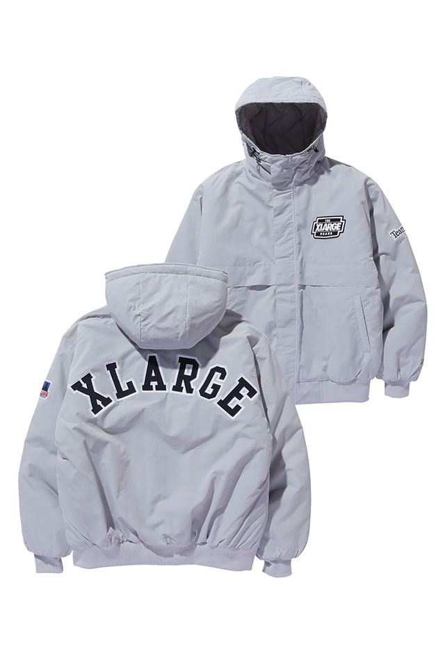 XLARGE エクストララージ 101253021010 NYLON PUFFER JACKET ナイロンパファージャケット GRAY 正規通販 メンズ レディース