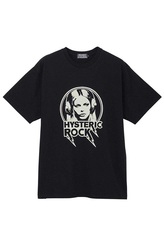 HYSTERIC GLAMOUR ヒステリックグラマー 02241CT10 HYSTERIC ROCK Tシャツ BLACK 正規通販 メンズ