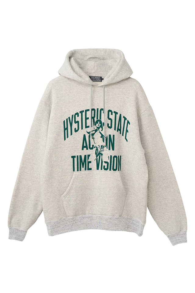 HYSTERIC GLAMOUR ヒステリックグラマー 02253CF06 ACTION TIME VISION パーカー TOP GRAY 正規通販 メンズ