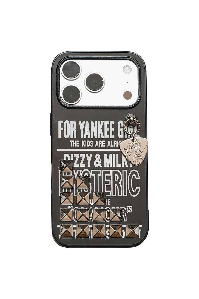 HYSTERIC GLAMOUR ヒステリックグラマー 01263QG12 DIZZY＆MILKY スタッズiPhoneカバー BLACK 正規通販 メンズ レディース