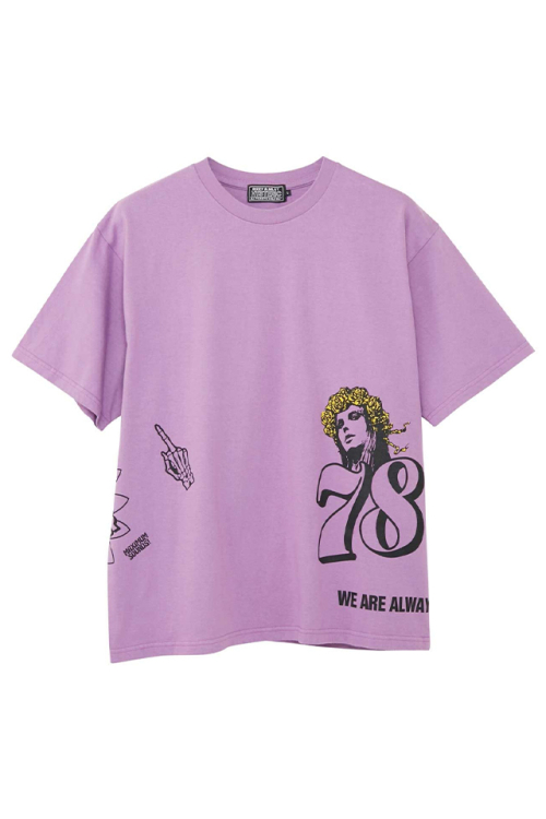 HYSTERIC GLAMOUR ヒステリックグラマー 02231CT15 EVERYDAY VACATION Tシャツ PURPLE 正規通販 メンズ