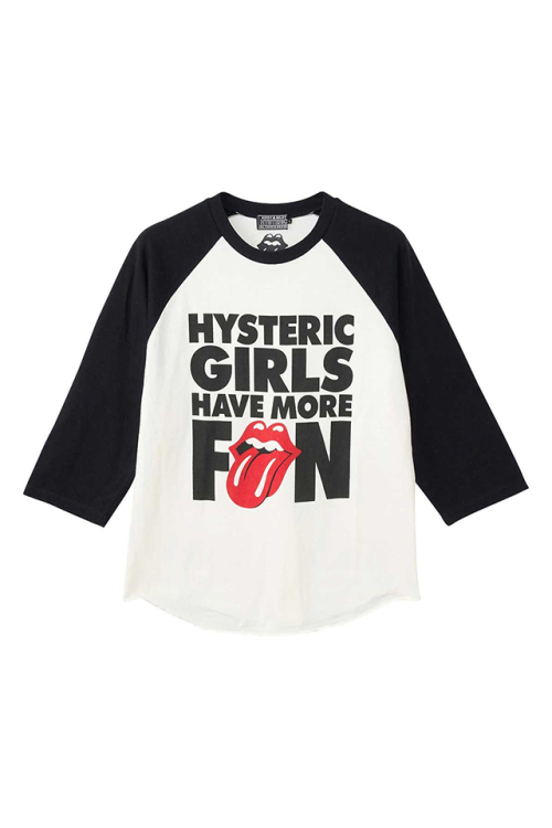 HYSTERIC GLAMOUR ヒステリックグラマー 02253CL17 THE ROLLING STONES/HAVE MORE FUN 七分袖Tシャツ WHITE 正規通販 メンズ