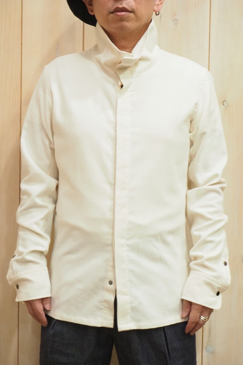 メンズ junhashimoto ジュンハシモト 1062020011 STAND COLLAR SHIRTS スタンドカラーシャツ [OFF WHITE] 正規通販 トップス