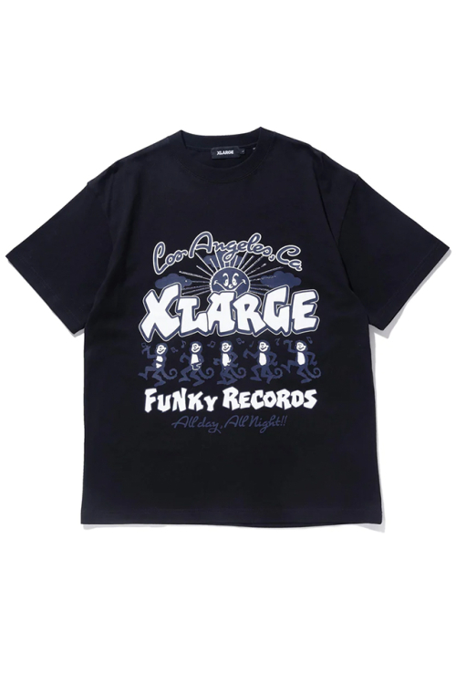 XLARGE エクストララージ 101232011011 XLARGE FUNKY RECORDS S/S TEE Tシャツ BLACK 正規通販 メンズ レディース