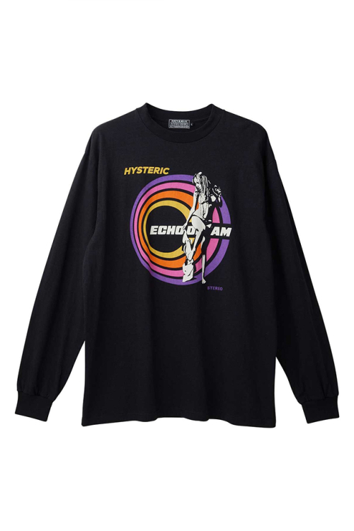HYSTERIC GLAMOUR ヒステリックグラマー 02263CL02 ECHO DREAM Tシャツ BLACK 正規通販 メンズ
