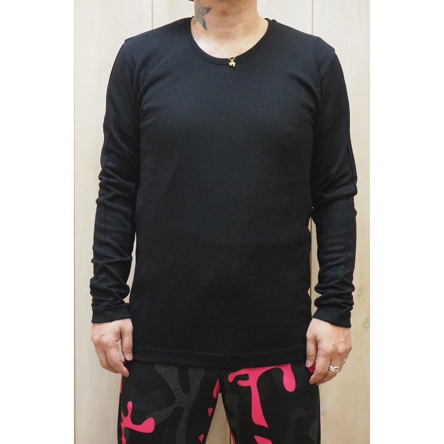 メンズ junhashimoto ジュンハシモト 1102020012 WASHABLE CREW ウォッシャブルクルー [BLACK] 正規通販 トップス