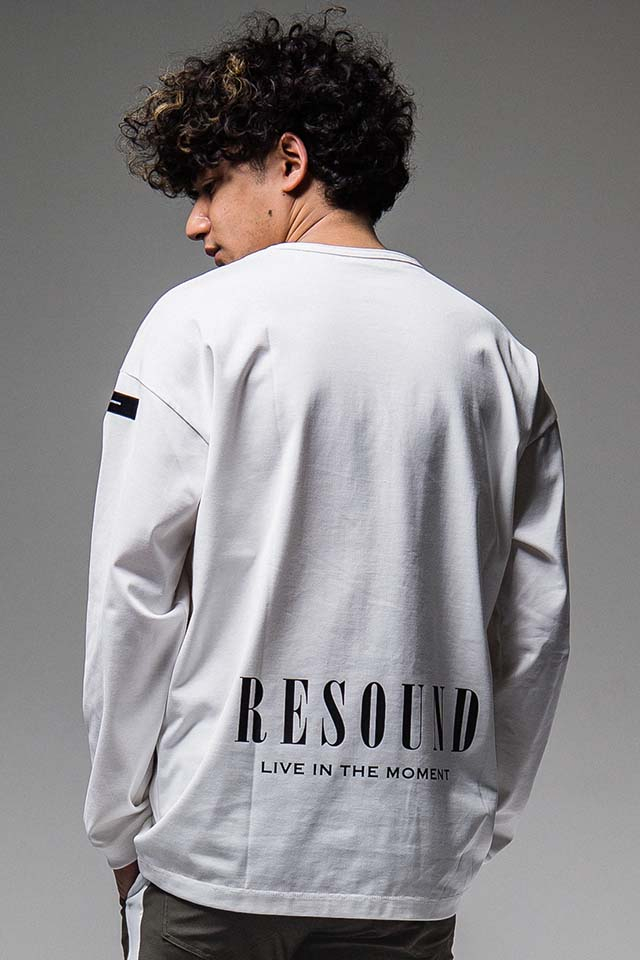RESOUND CLOTHING  リサウンドクロージング RC25-T-001 BACK ID ROGO LONG SLEEVE バックロゴロングスリーブTシャツ WHITE 正規通販 メンズ