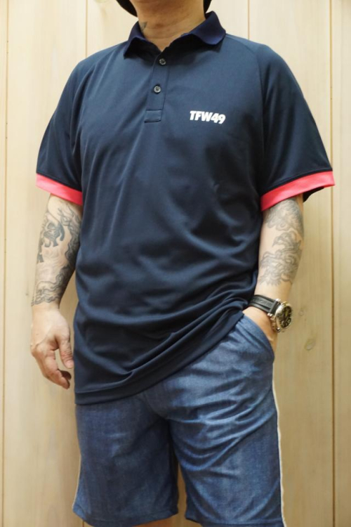 TFW49 ティーエフダブリューフォーティーナイン T102210021 ROF POLO 高機能ポロシャツ NAVY × PINK 正規通販 メンズ ゴルフ