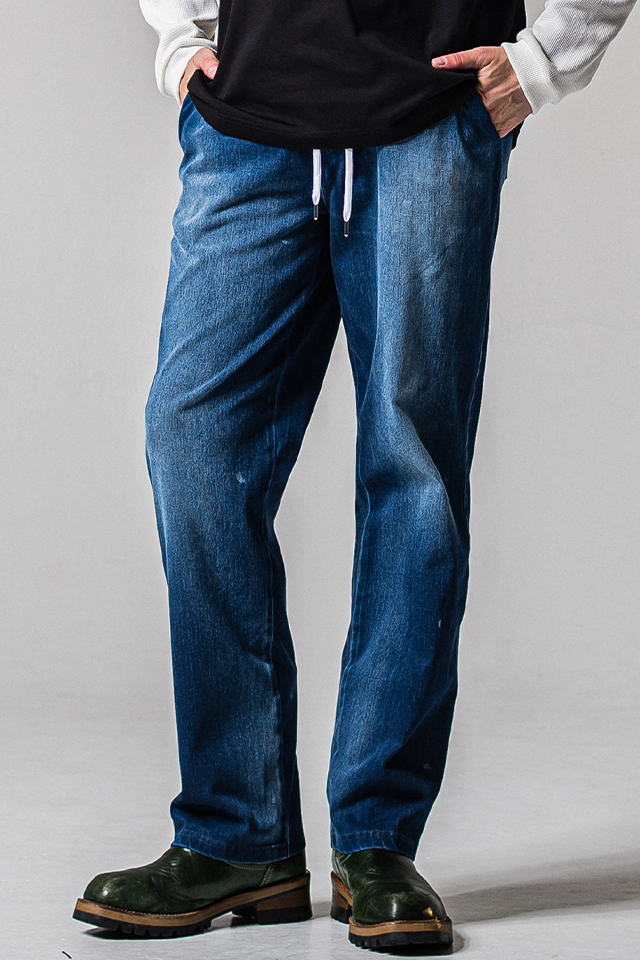 RESOUND CLOTHING  リサウンドクロージング RC39-ST-016WTD DENIM JERSEY WIDE PT デニムジャージワイドパンツ DIND 正規通販 メンズ 2026年2月28日入荷予定