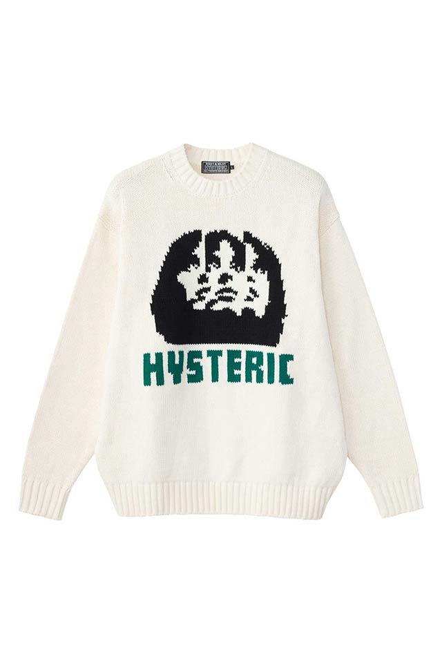 HYSTERIC GLAMOUR ヒステリックグラマー 02253NS04 MULTI WOMAN編込 セーター WHITE 正規通販 メンズ