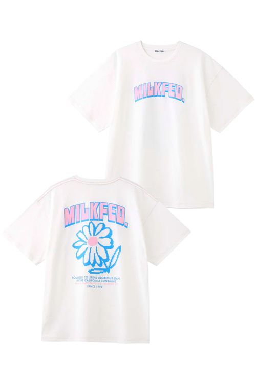 MILKFED. ミルクフェド 103232013021 FLOWER SS TOP MILKFED. Tシャツ WHITE 正規通販 レディース