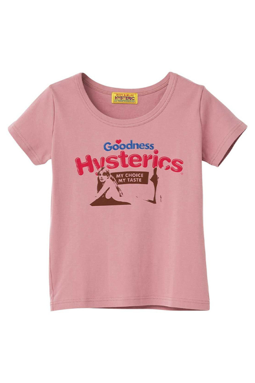 HYSTERIC GLAMOUR ヒステリックグラマー 01261CT08 GOODNESS チビTシャツ PINK 正規通販 レディース