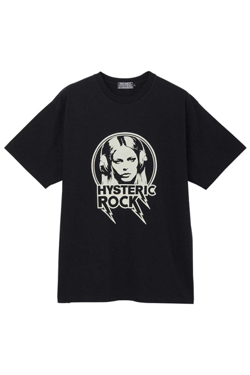 HYSTERIC GLAMOUR ヒステリックグラマー 02241CT10 HYSTERIC ROCK Tシャツ BLACK 正規通販 メンズ