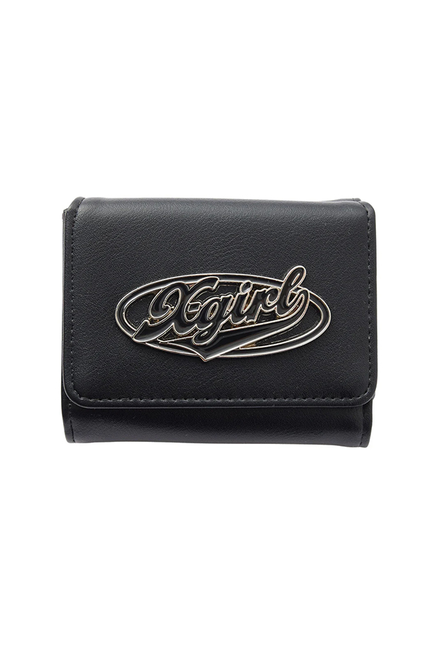 X-girl エックスガール 105254054001 COLOR OVAL LOGO BUCKLE MINI WALLET 財布 BLACK 正規通販 レディース