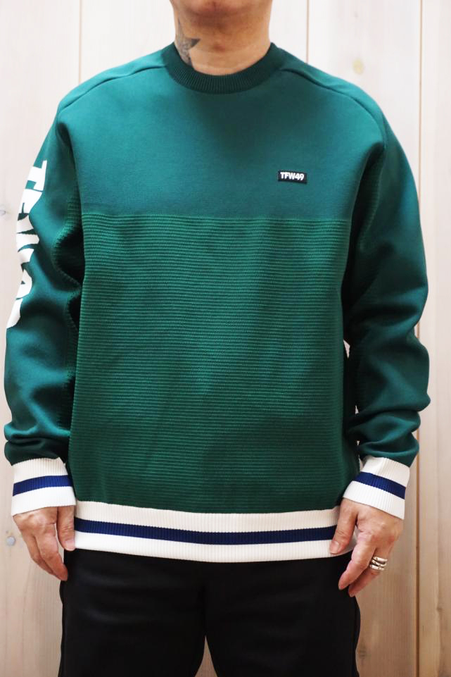 TFW49 ティーエフダブリューフォーティーナイン T092320001 ROUND NECK KNIT ラウンドネックニット GREEN × GREEN 正規通販 メンズ ゴルフ