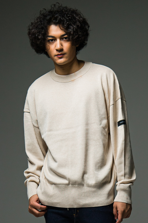 RESOUND CLOTHING リサウンドクロージング RC29-K-002 SILK KNT OVER LONG SLEAVE オーバーサイズセーター BEIGE 正規通販 メンズ