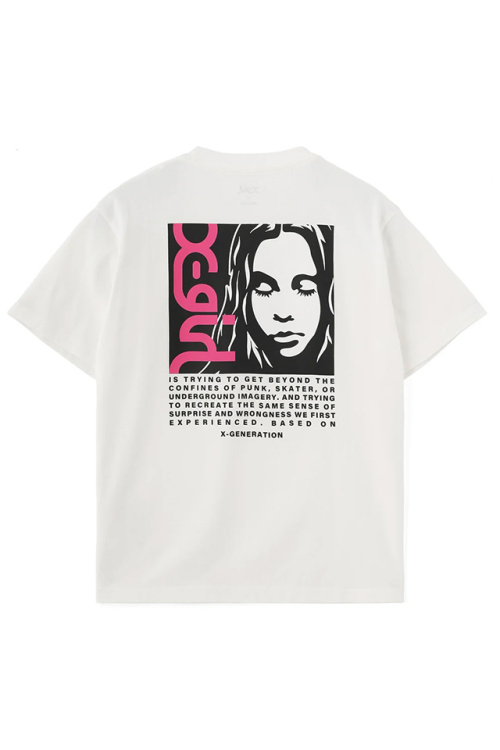 X-girl エックスガール 105262011025 SIDE LOGO FACE LABEL S/S TEE Tシャツ WHITE 正規通販 レディース