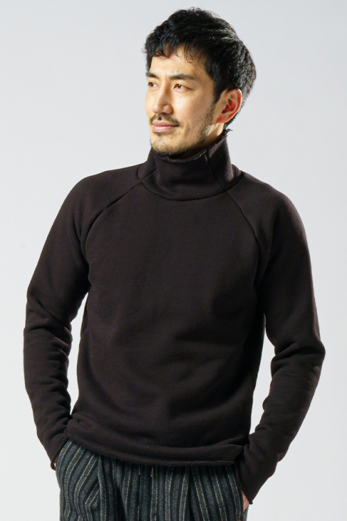 wjk 7979 cj49c heavy weight mock neck (brushed lining) バックボアモックネックカットソー BLACK 正規通販 メンズ