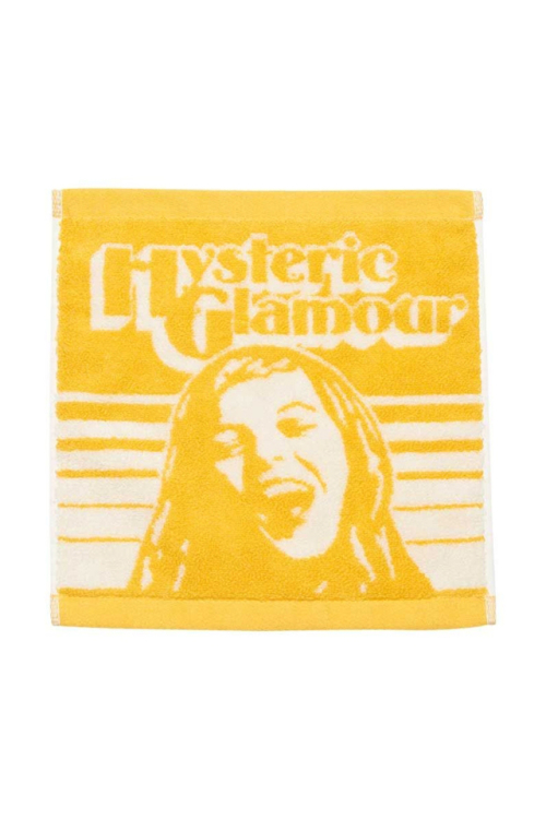 HYSTERIC GLAMOUR ヒステリックグラマー 02241QC01 MAKE ME SMILE タオルハンカチ YELLOW 正規通販 メンズ レディース