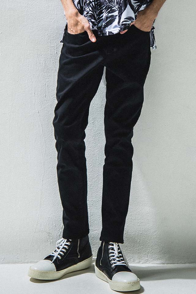 RESOUND CLOTHING  リサウンドクロージング BASIC-ST-020 MICK DENIM JERSEY ミックデニムジャージーンズ BLACK 正規通販 メンズ 2025年9月25日入荷予定