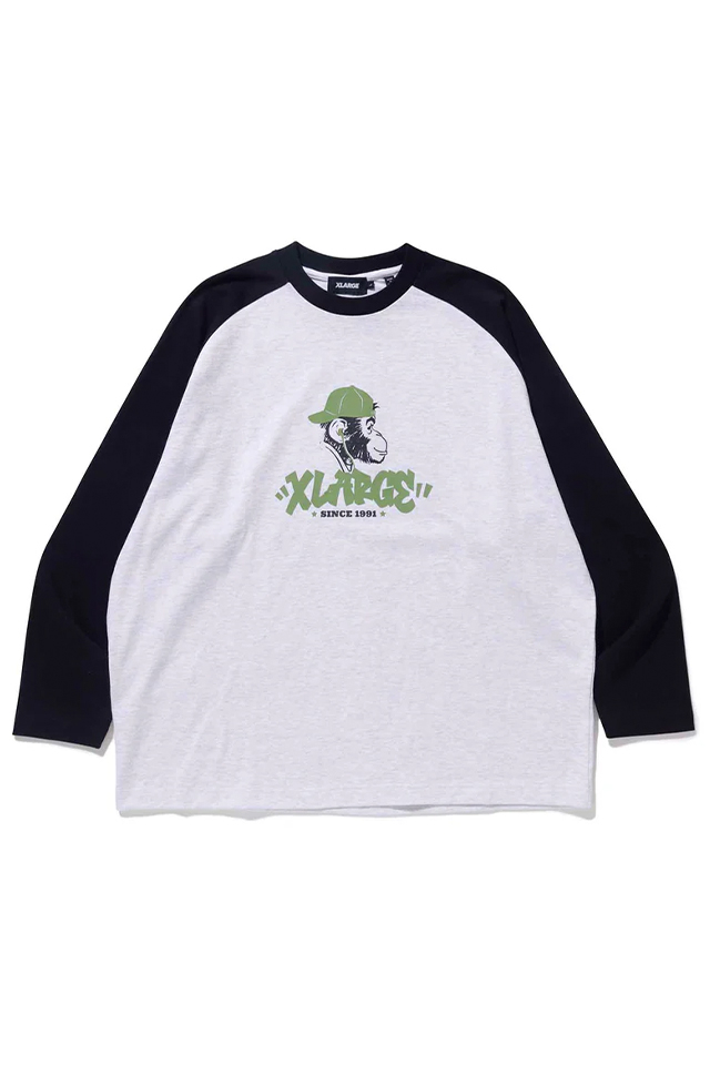 XLARGE TAGGING LOGO RAGLAN L/S TEE XLARGE ラグランロングスリーブTシャツ BLACK 101224011015 正規通販 メンズ レディース