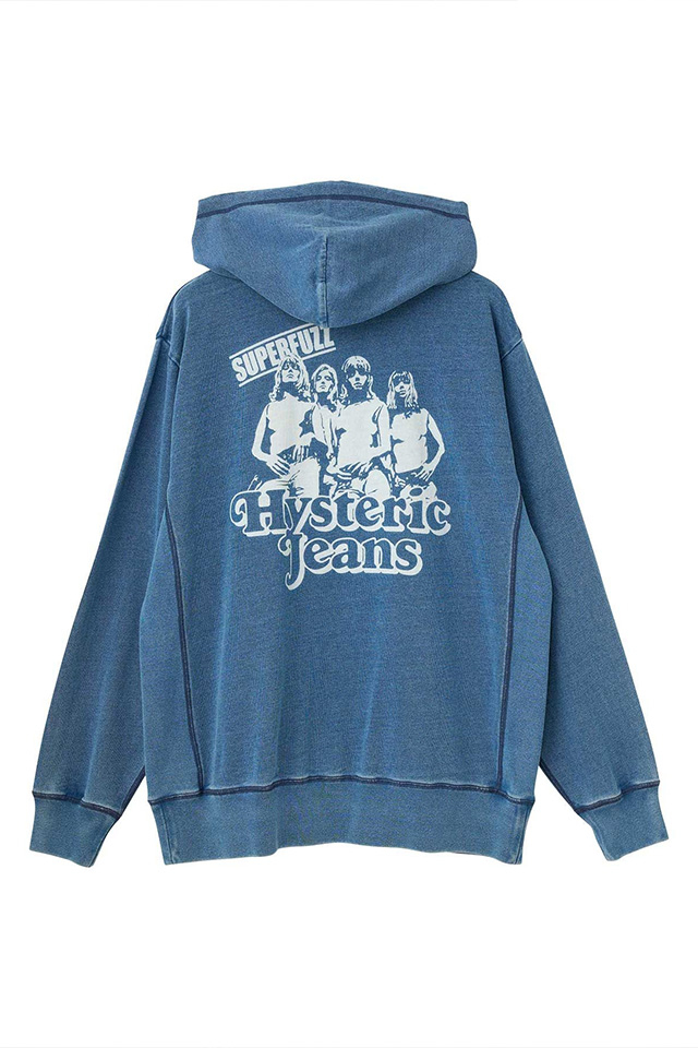 HYSTERIC GLAMOUR ヒステリックグラマー 02261CF03 HYSTERIC JEANS パーカー DARK INDIGO BLUE 正規通販 メンズ