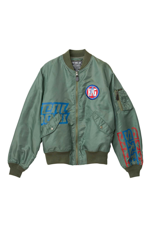 HYSTERIC GLAMOUR ヒステリックグラマー 02263AB05 HYS SPEED MA-1ジャケット KHAKI 正規通販 メンズ