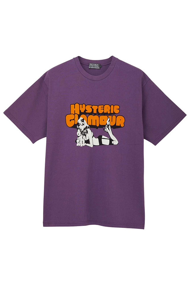 HYSTERIC GLAMOUR ヒステリックグラマー 02241CT15 POP ROCK Tシャツ PURPLE 正規通販 メンズ