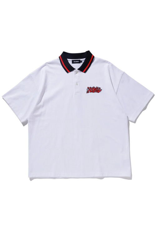 XLARGE エクストララージ 101232013010 BARBED WIRE LOGO EMBROIDERY POLO SHIRT XLARGE ポロシャツ WHITE 正規通販 メンズ レディース