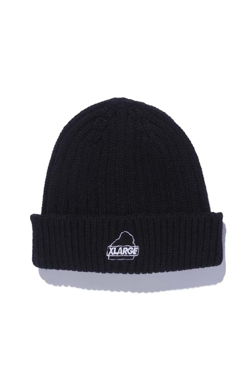 XLARGE エクストララージ 101254051002 SLANTED OG RIB KNIT CAP ニットキャップ BLACK 正規通販 メンズ レディース