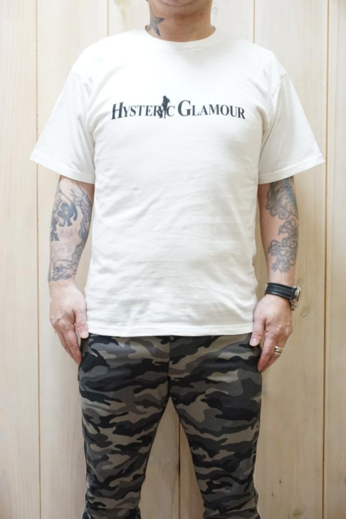 HYSTERIC GLAMOUR ヒステリックグラマー 02221CT08 HG LOGOTYPE Tシャツ WHITE 正規通販 メンズ