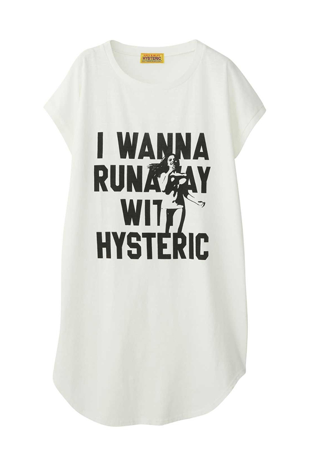 HYSTERIC GLAMOUR ヒステリックグラマー 01241CO04 I WANNA RUNAWAY ワンピース WHITE 正規通販 レディース