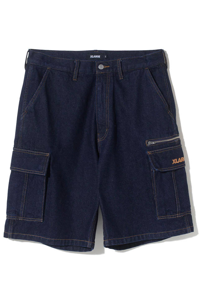 XLARGE エクストララージ 101232031015 DENIM CARGO SHORT PANTS XLARGE デニムカーゴショーツ INDIGO 正規通販 メンズ レディース