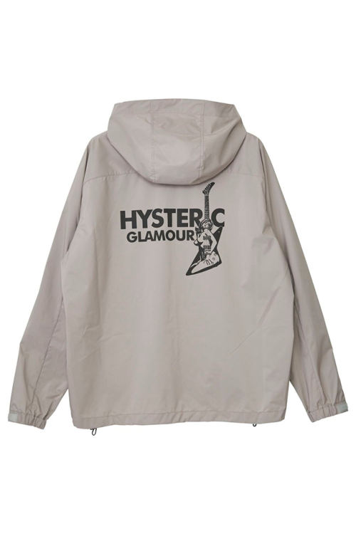 HYSTERIC GLAMOUR ヒステリックグラマー 02231AB02 GUITAR GIRL パッカブルフーデッドブルゾン GRAY 正規通販 メンズ