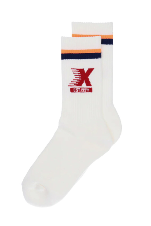 X-girl エックスガール 105234054012 SPORTY LOGO LINE RIB SOCKS X-girl ソックス WHITE 正規通販 レディース