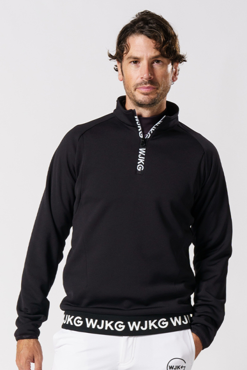 WJKG gf710c half zip pullover ハーフジッププルオーバー BLACK 正規通販 メンズ ゴルフ