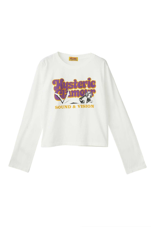 HYSTERIC GLAMOUR ヒステリックグラマー 01253CL03 SOUND&VISION Tシャツ WHITE 正規通販 レディース