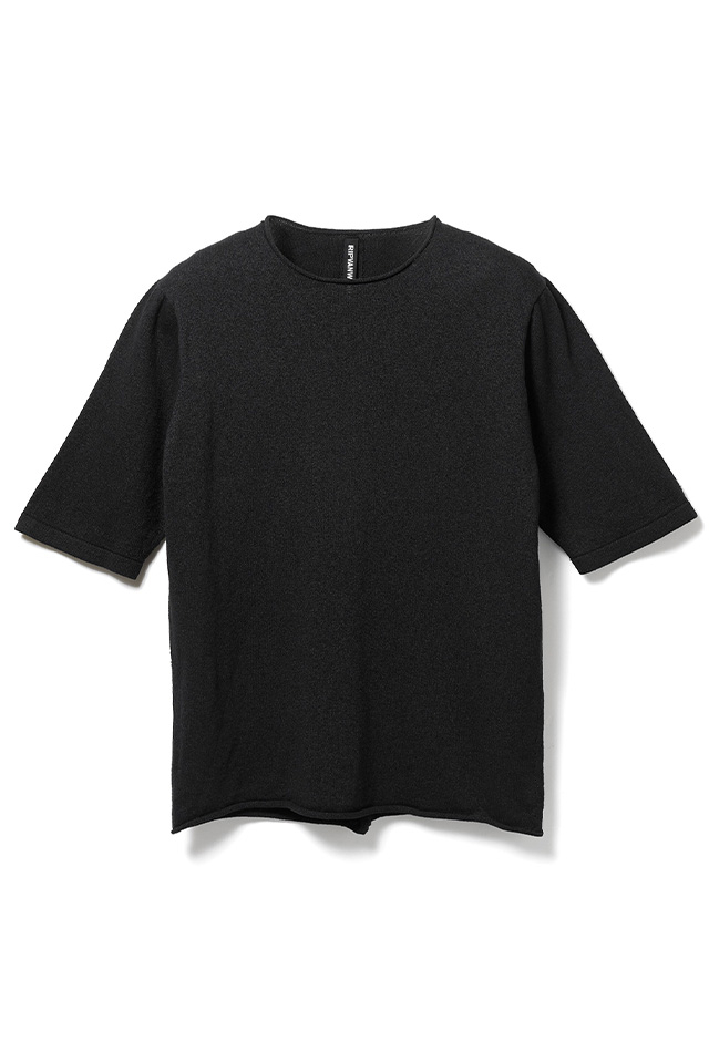 RIPVANWINKLE リップヴァンウィンクル RW-825 KNIT JERSEY-T ニットジャージーTシャツ BLACK 正規通販 メンズ 2026年3月31日入荷予定