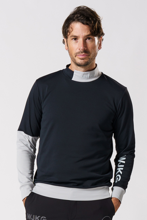 WJKG gf708c switching long sleeve mock neck スウィッチングロングスリーブモックネック BLACK 正規通販 メンズ ゴルフ