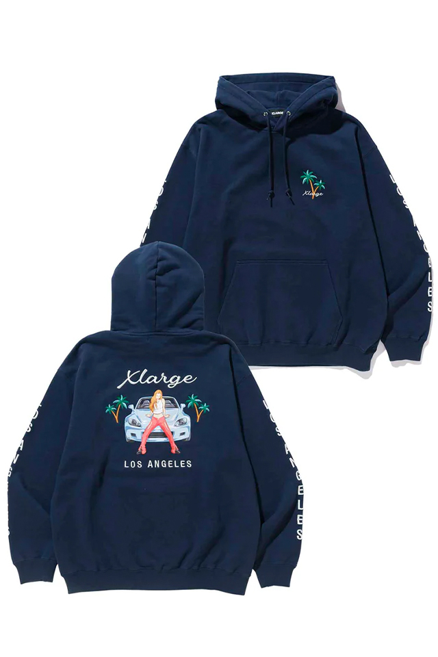 XLARGE エクストララージ 101231012030 FLAG GAL PULLOVER HOODED SWEAT XLARGE パーカー NAVY 正規通販 メンズ レディース