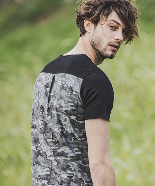 メンズ felkod フィルコッド F19S140 Back Camouflage Short Sleeve Cut Off Cut sew カットソー [BLACK] 正規通販 トップス sale