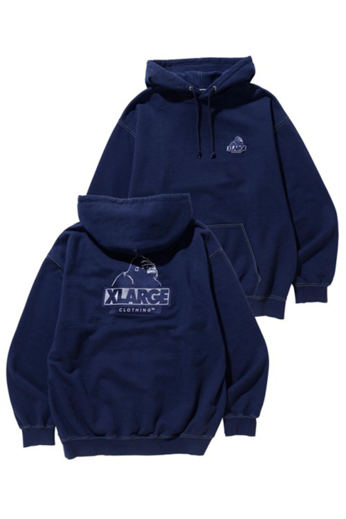 XLARGE OVERDYE SLANTED OG PULLOVER HOODED SWEAT XLARGE パーカー NAVY 101224012036 正規通販 メンズ レディース