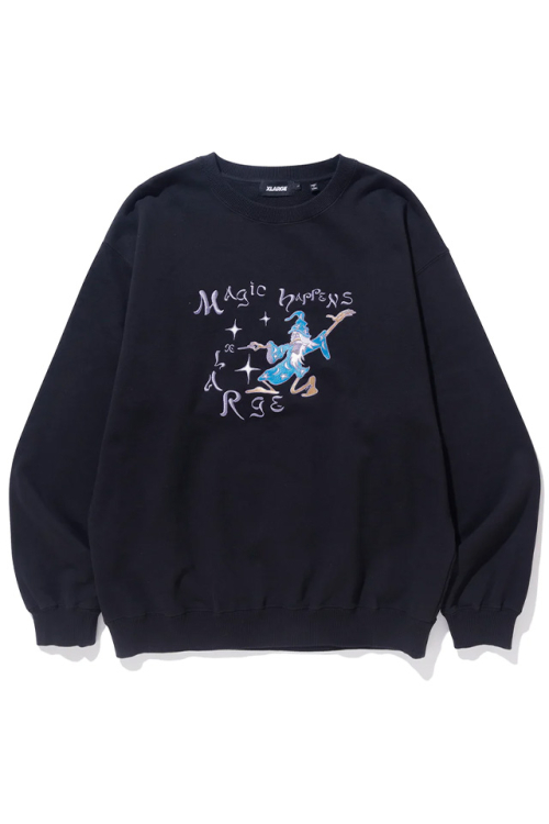 XLARGE エクストララージ 101234012018 MAGIC HAPPENS CREWNECK SWEATSHIRT XLARGE クルーネックスウェット BLACK 正規通販 メンズ レディース