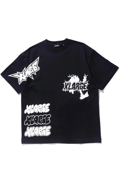 XLARGE エクストララージ 101232011012 RANDOM PRINT S/S TEE XLARGE Tシャツ BLACK 正規通販 メンズ レディース